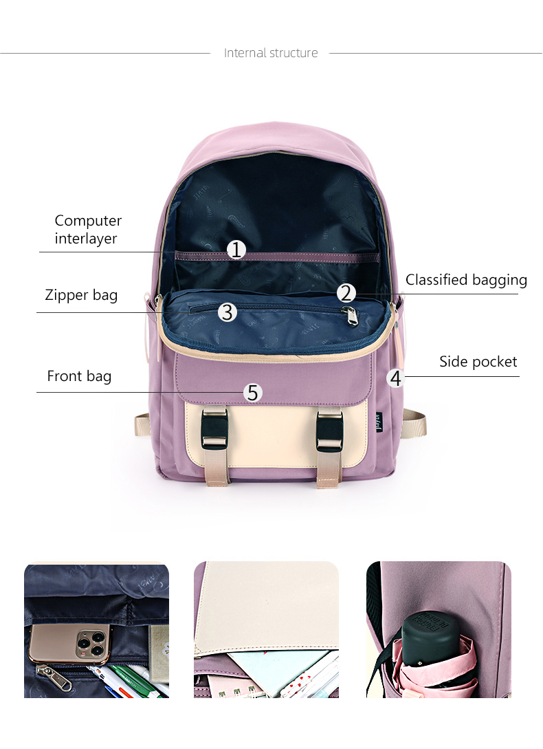 Sac à dos d'école personnalisé de voyage en nylon de sac à dos pour ordinateur portable étanche