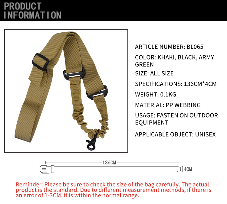 Sangle de pistolet tactique militaire extérieure corde de tâche multifonctionnelle