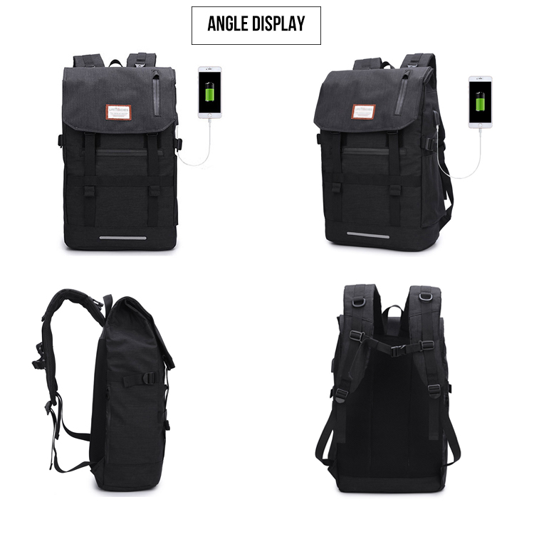 Sac à dos pour ordinateur portable étanche antivol USB pour étudiants