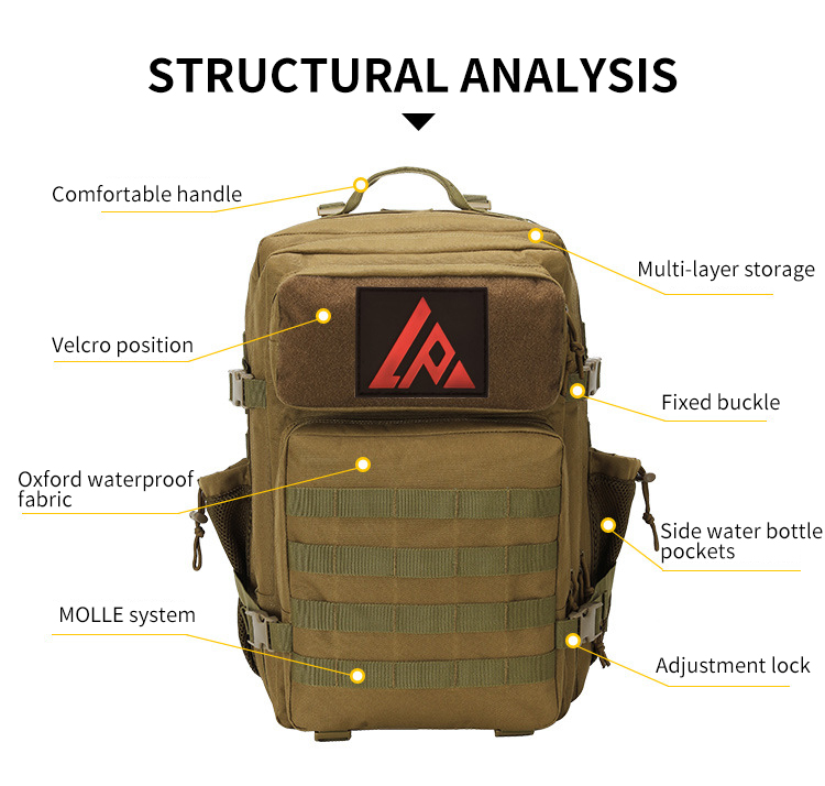 Sac à dos tactique de sac d'alpinisme extérieur de sports imperméables d'Oxford