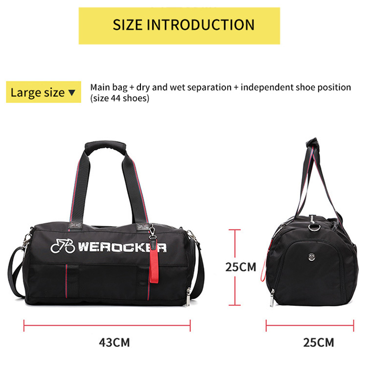 Sports Travel Duffel Sac de sport en nylon imperméable pour fitness