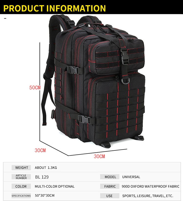 45L Army Assault Backpack Grand sac à dos militaire tactique