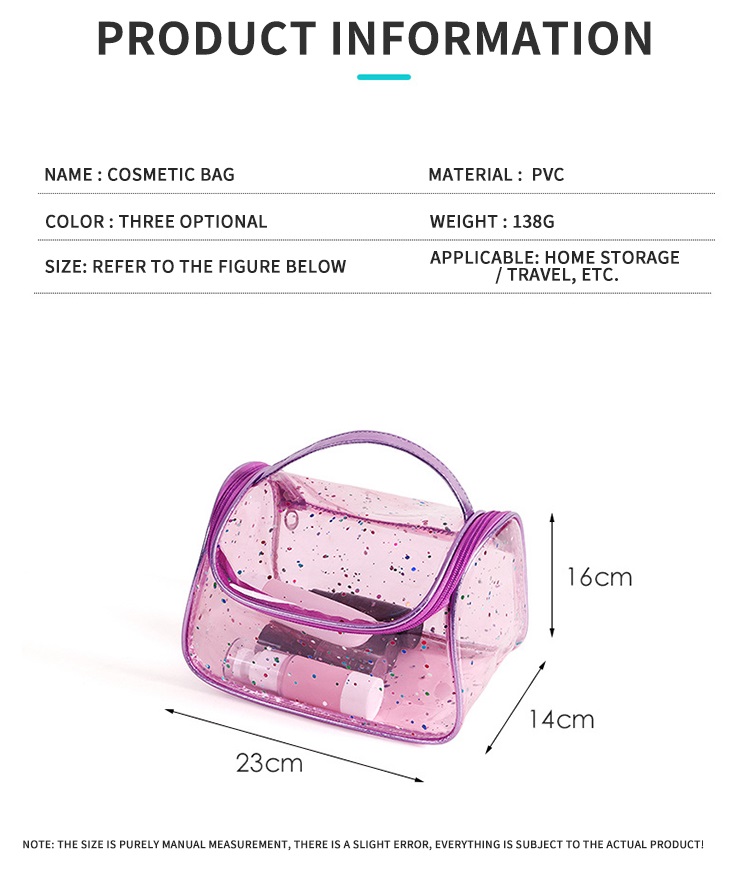 Sac cosmétique en PVC de voyage de lavage transparent portable personnalisé