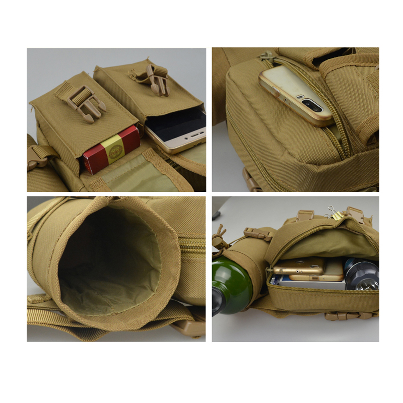 Sac banane à bandoulière militaire avec porte-bouteille d'eau