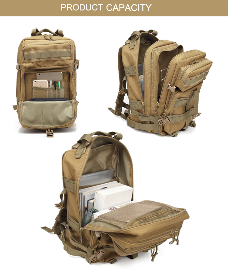 Grand sac à dos d'assaut extérieur tactique militaire Woodland 45L