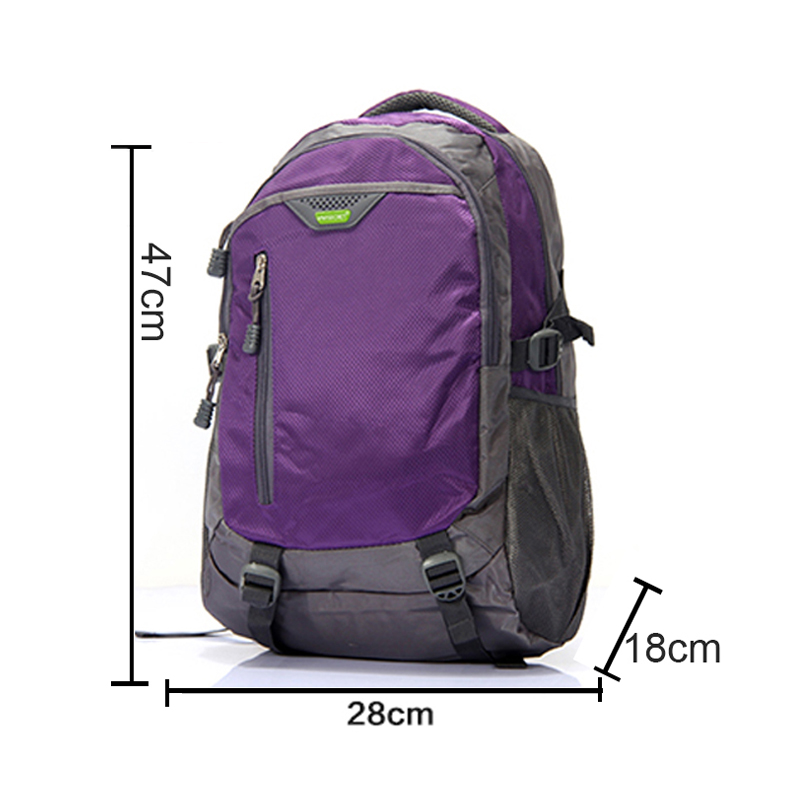 Grand sac à dos personnalisé de voyage en polyester violet camping unisexe