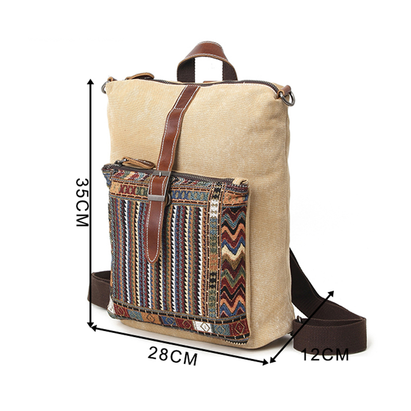 Sac à dos d'école de voyage en plein air élégant en cuir véritable en toile