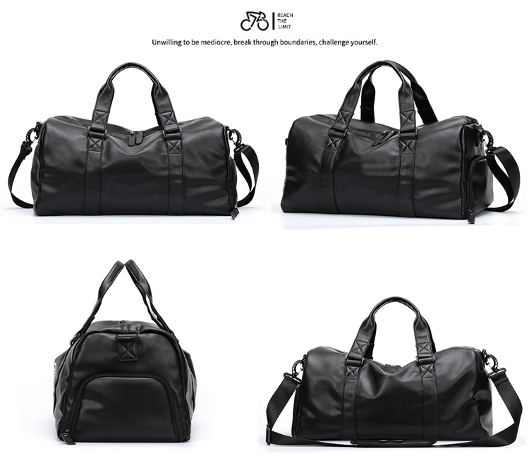 Sac polochon de nuit homme simili cuir sac de voyage