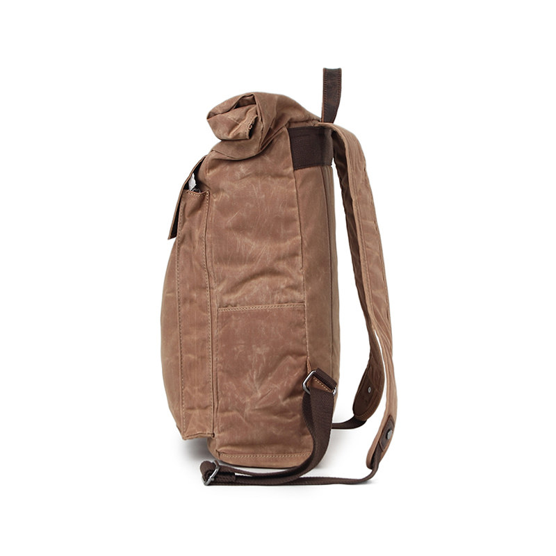 sac à dos adolescent durable imperméable en cuir véritable toile cirée