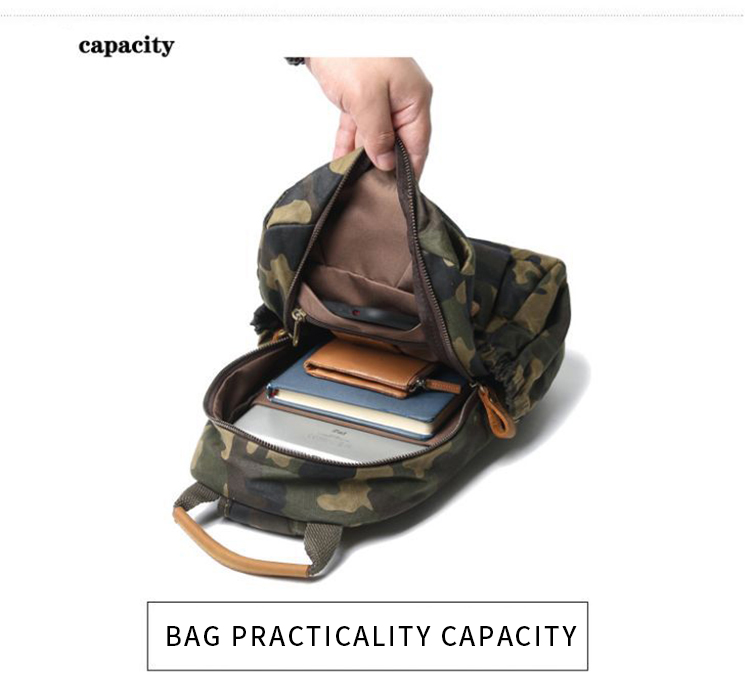 Sac de poitrine en cuir de toile extérieure pour hommes camouflage à une épaule