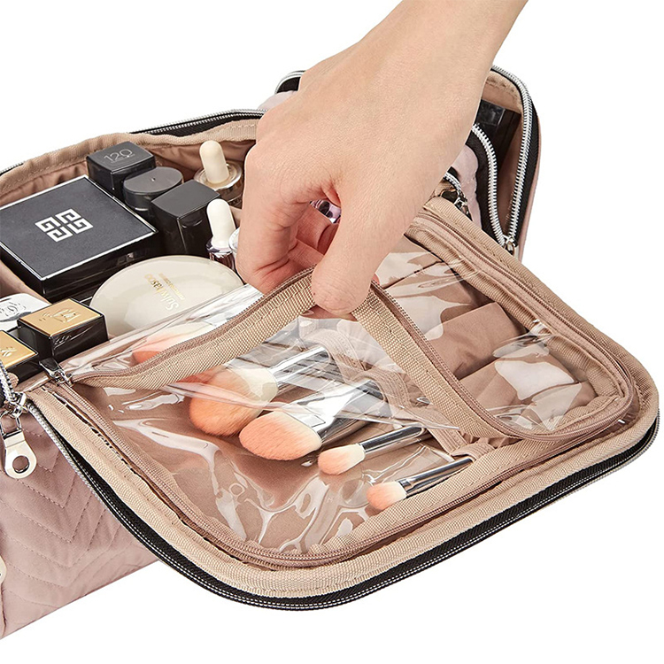 Sac de rangement cosmétique en velours de cuir portable de personnalisation