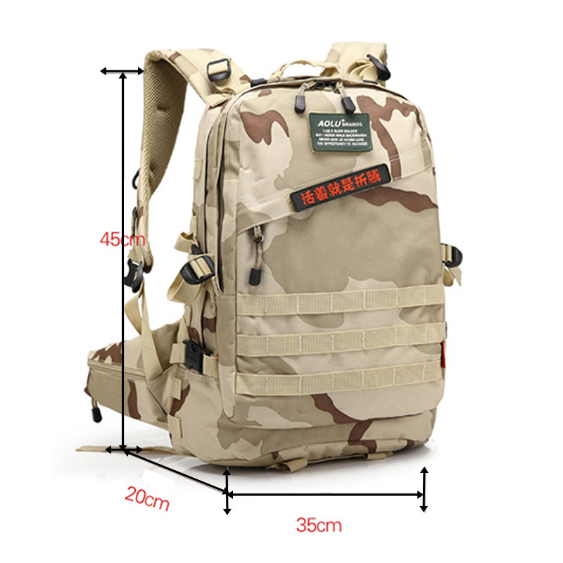 Grand sac à dos molle tactique militaire d'assaut d'alpinisme de camouflage