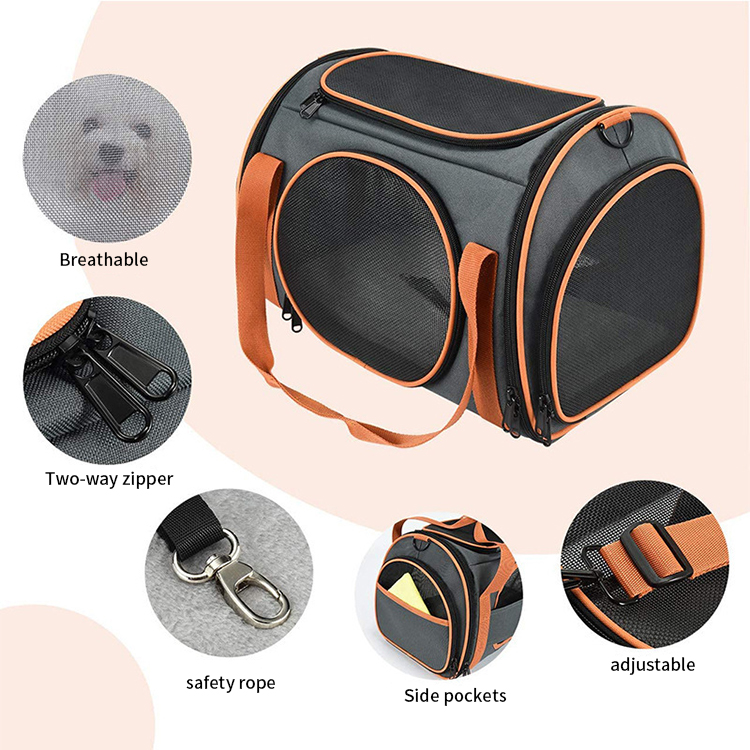 Sac de transport pour chat de voyage respirant à parois souples