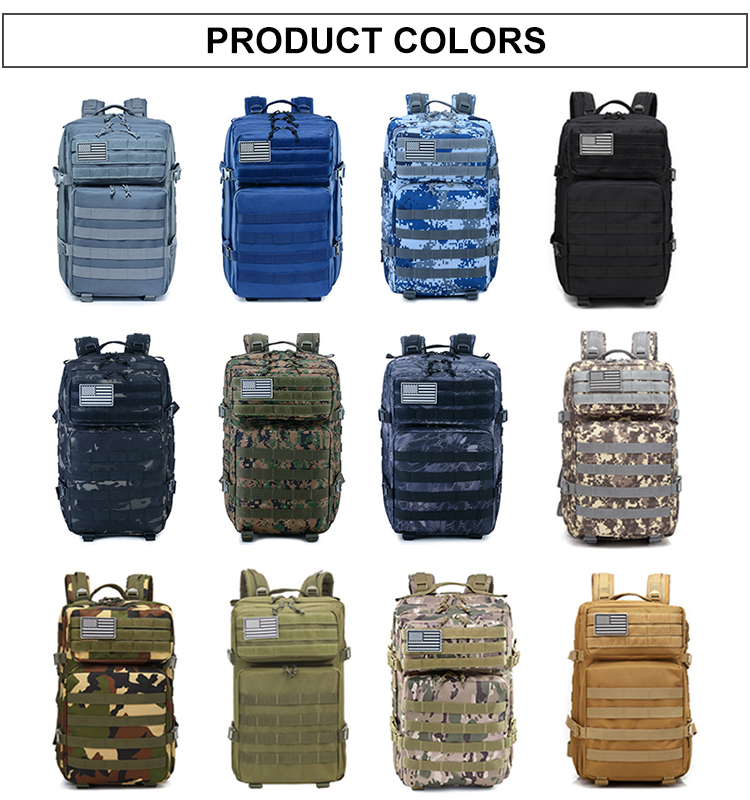 Sac à dos de sac de camouflage durable de voyage militaire tactique 45L