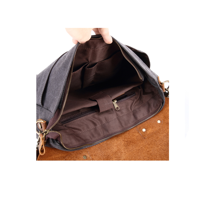 sac à bandoulière en toile multi-fonctions sac de messager en cuir pour hommes